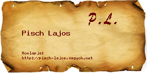Pisch Lajos névjegykártya